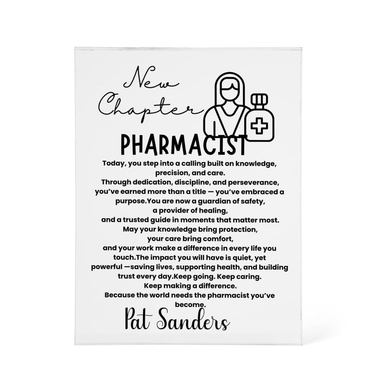 Personalized acrylic plaque future pharmacist gift, pharmacist gifts for him her, pharmacist graduation, gift for pharmacist, doctor of pharmacy, pharmacist school gift.