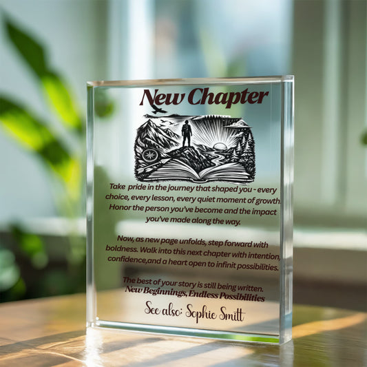 Personalized acrylic new chapter gift, retirement keepsakes, coworkers gifts, retirement gift ideas, Farewell gift for manage, supervisor, mentor