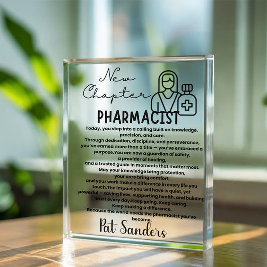 Personalized acrylic plaque future pharmacist gift, pharmacist gifts for him her, pharmacist graduation, gift for pharmacist, doctor of pharmacy, pharmacist school gift.