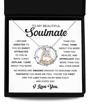 To My Beautiful Soulmate - I became addicted to you so easily - Love Dancing Necklace