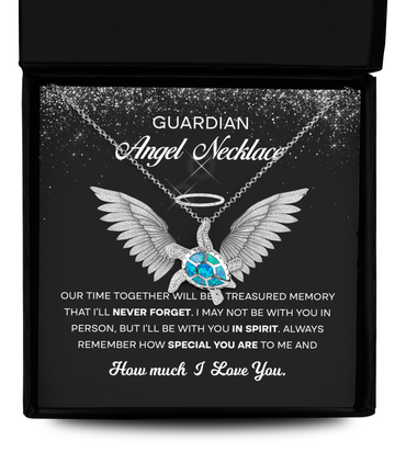 Memorial to MY Guardian Angel - Our time together will be a treasure memory - Opal Turtle Necklace